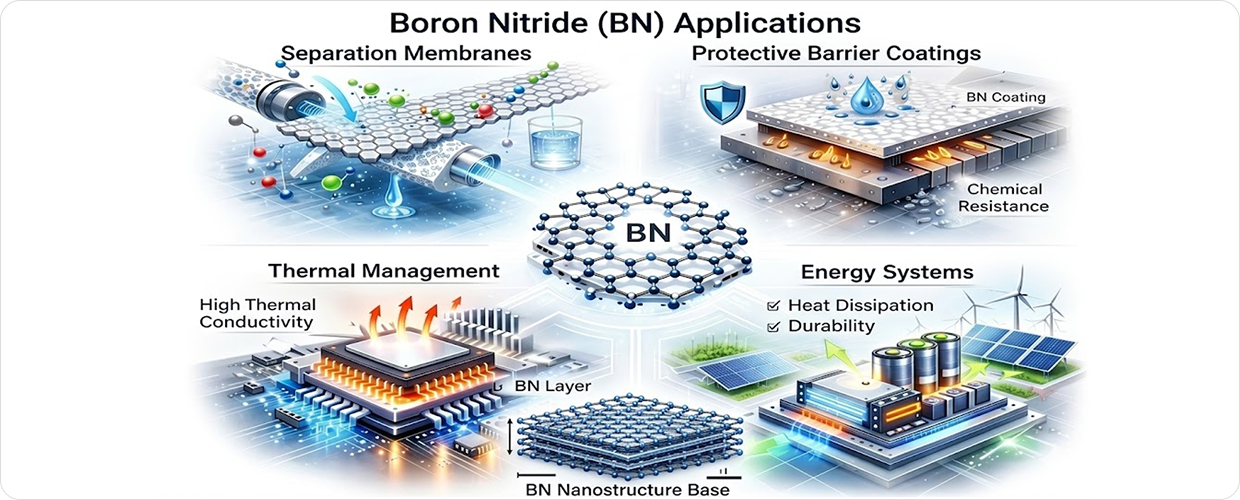 BN Functional Systems: Membrane, Barrier and Thermal Management